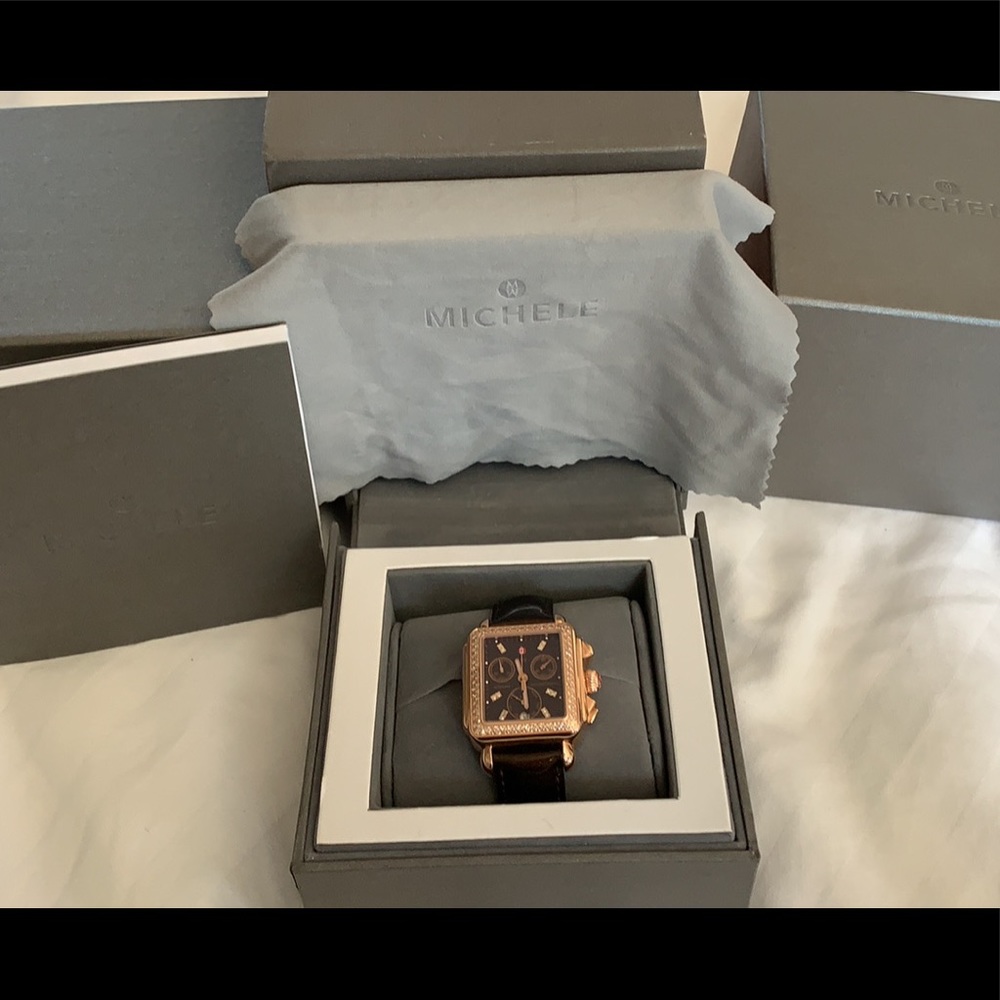 Michele Deco Day Chronograph Rose Gold diamonds